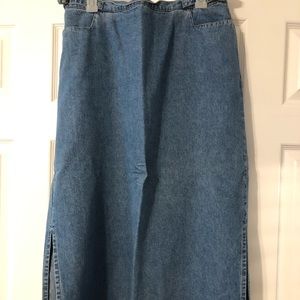 Long Blue Jean Skirt